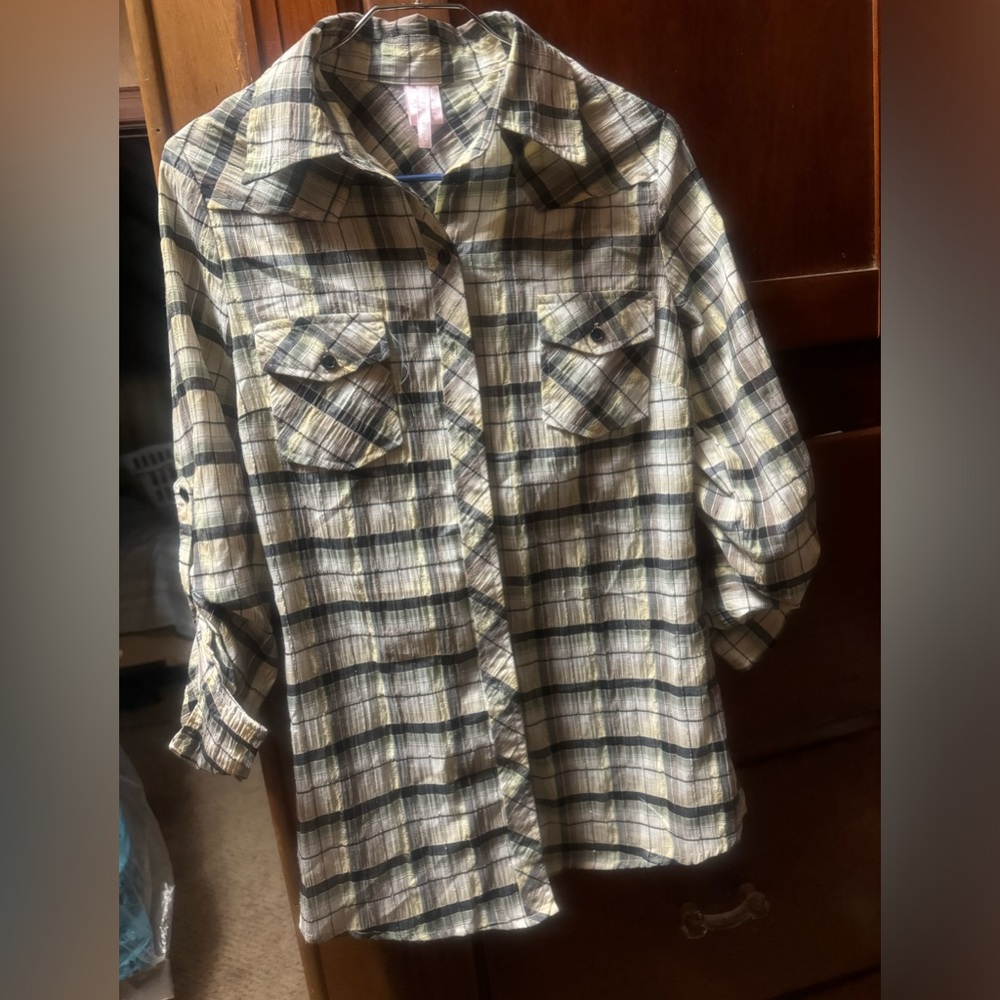 Plaid Button-Up Shirt